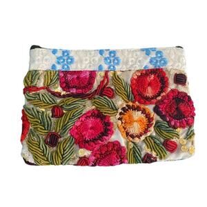 Y2K Multicolor Sequin Embroidered Floral Coin Pouch/ Wallet